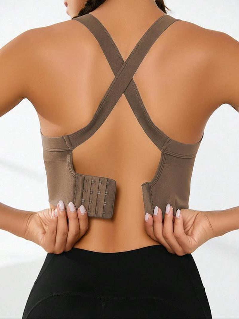 Women'S Criss Cross Cut Out Sports Vest, Solid Color Sleeveless Sports Top for Yoga Gym Workout, Ladies Sportswear Clothing for Indoor Outdoor Wear, Gym Wear, Gym Tops, Activewear