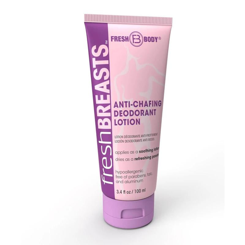 Fresh Breasts Anti-Chafing Cream to Powder for under Boobs, Inner Thighs - Lotion Made without Talc, Aluminum, Parabens or Added Fragrance Body Care Cosmetic