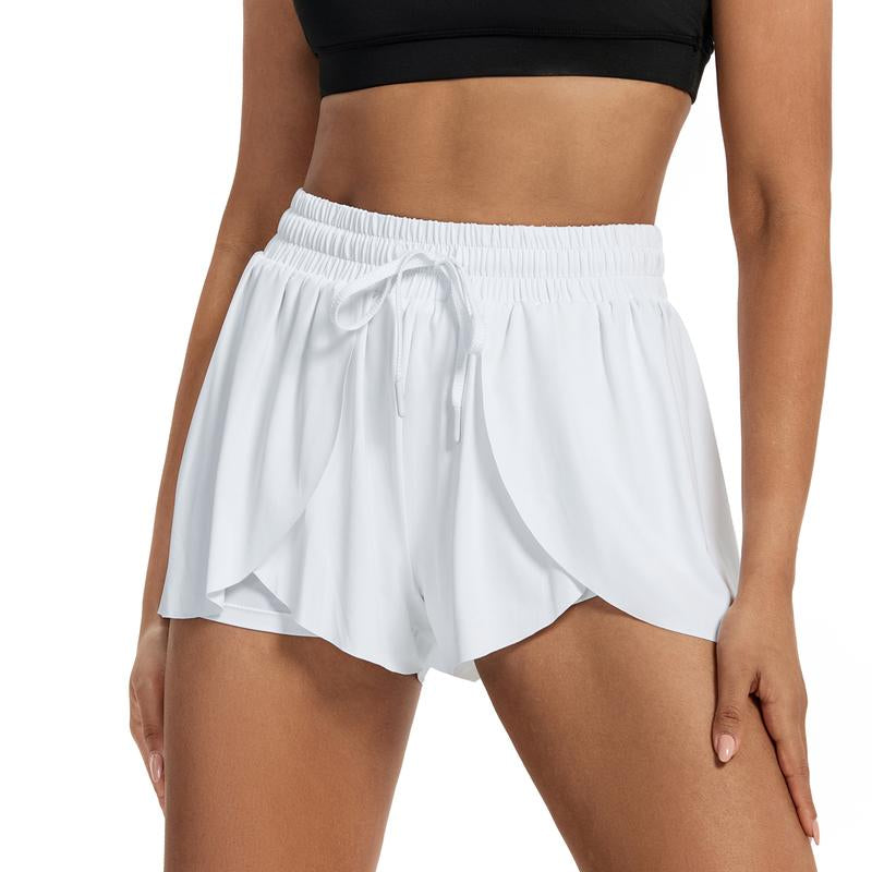 Flowy Running Shorts for Women Gym Yoga Athletic Workout Active Wear Tennis Skirt Skort with Pockets Butterfly Sweat Pants Spandex Cheer Skort Teen Girls Cute Trendy Clothes Summer