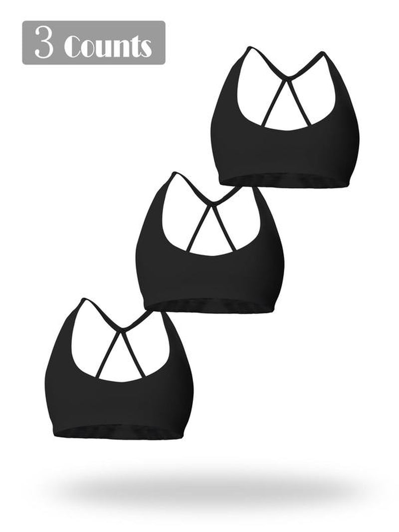 Women'S Solid Wireless Sports Bra, Breathable Comfortable Sports Bra, Gym Clothes, Pickleball Tennis Bras, Ladies Sportswear for Indoor Outdoor Wear, Sports Bra for Women, Workout Clothes Women