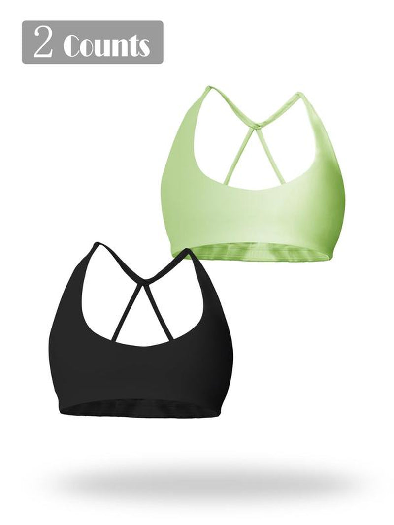 Women'S Solid Wireless Sports Bra, Breathable Comfortable Sports Bra, Gym Clothes, Pickleball Tennis Bras, Ladies Sportswear for Indoor Outdoor Wear, Sports Bra for Women, Workout Clothes Women