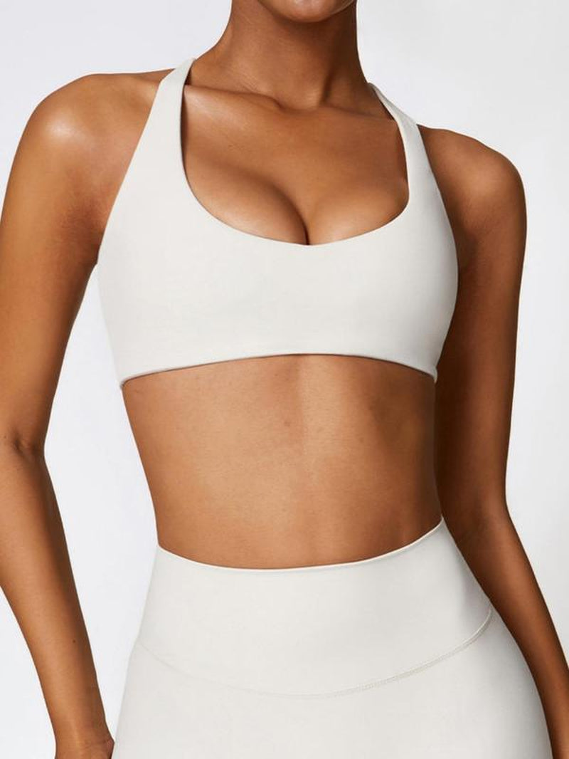 Women'S Solid Wireless Sports Bra, Breathable Comfortable Sports Bra, Gym Clothes, Pickleball Tennis Bras, Ladies Sportswear for Indoor Outdoor Wear, Sports Bra for Women, Workout Clothes Women
