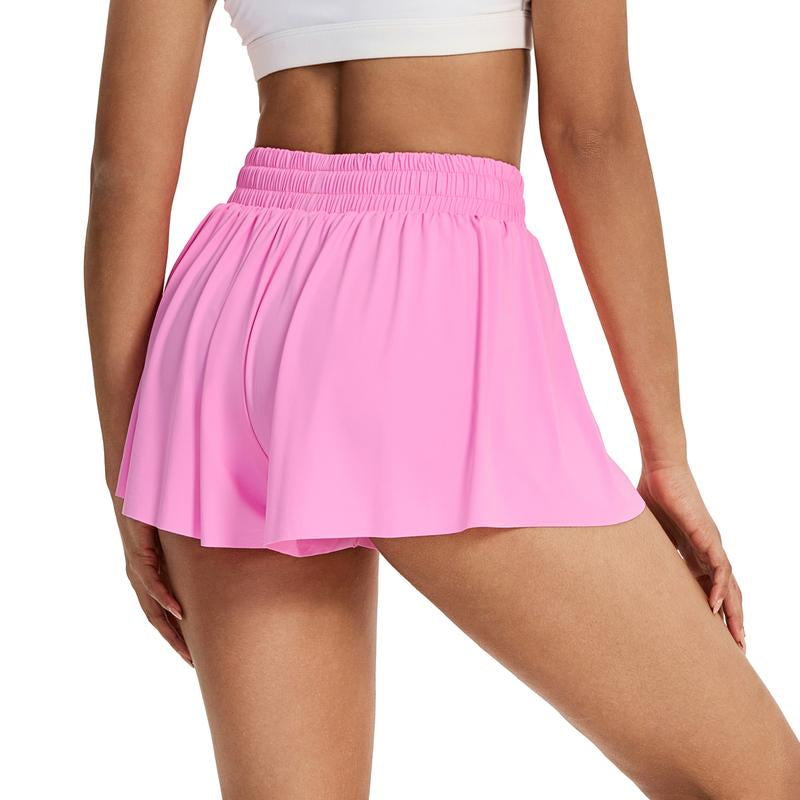 Flowy Running Shorts for Women Gym Yoga Athletic Workout Active Wear Tennis Skirt Skort with Pockets Butterfly Sweat Pants Spandex Cheer Skort Teen Girls Cute Trendy Clothes Summer