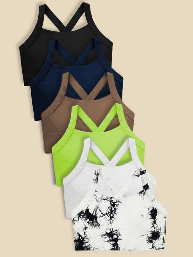 Women'S Criss Cross Cut Out Sports Vest, Solid Color Sleeveless Sports Top for Yoga Gym Workout, Ladies Sportswear Clothing for Indoor Outdoor Wear, Gym Wear, Gym Tops, Activewear